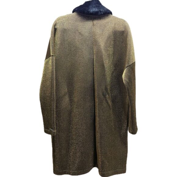 Twin Set Simona Barbieri Womens Gold Metallic Jacket Size Medium - Picture 14 of 14